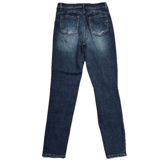 Wax Butt I Love You Skinny Ankle Jeans 3 Blue Distressed Juniors Measure 26 x 26 - Picture 2 of 7